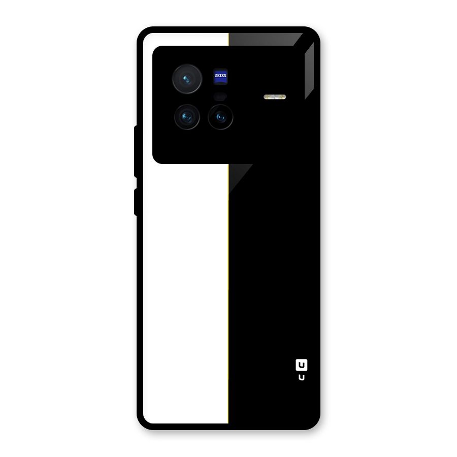 White Black Super Minimalistic Glass Back Case for Vivo X80