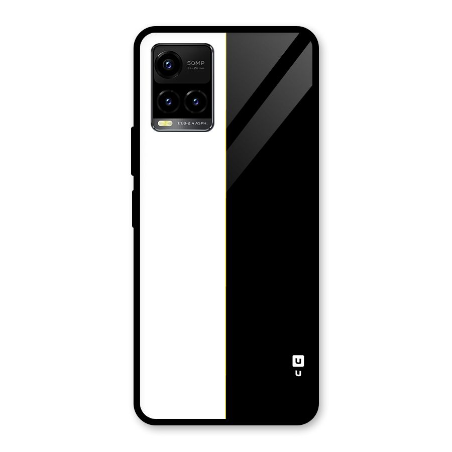 White Black Super Minimalistic Glass Back Case for Vivo Y21 2021