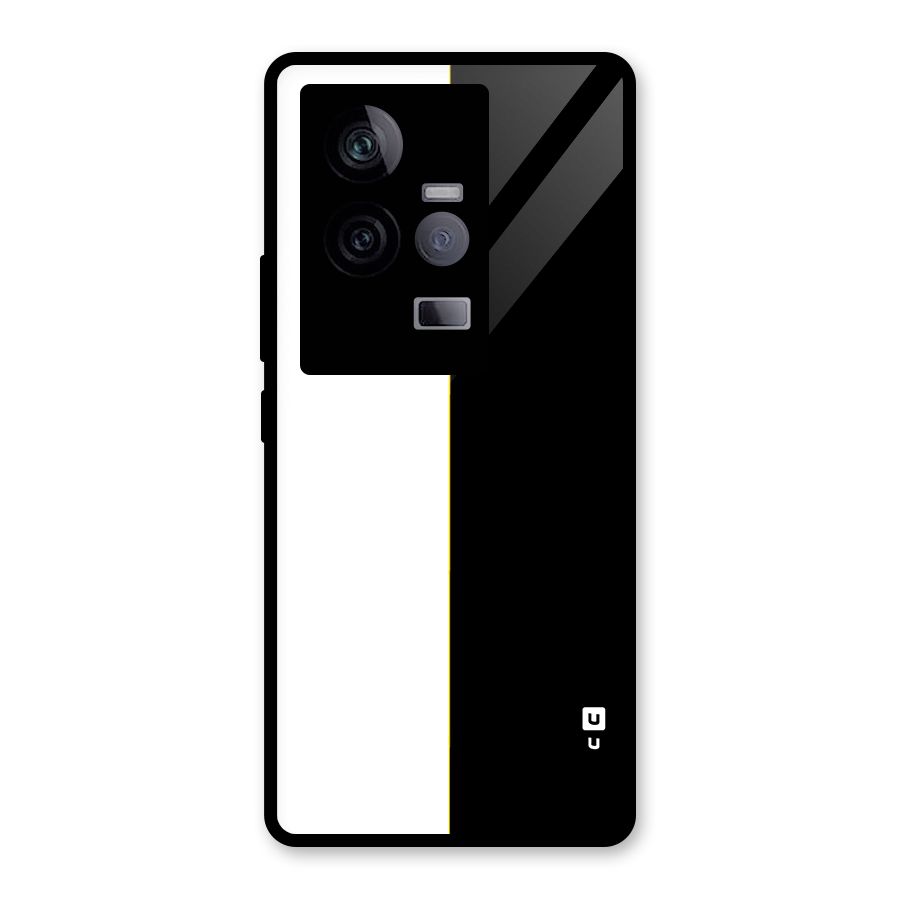 White Black Super Minimalistic Glass Back Case for Vivo iQOO 11 5G
