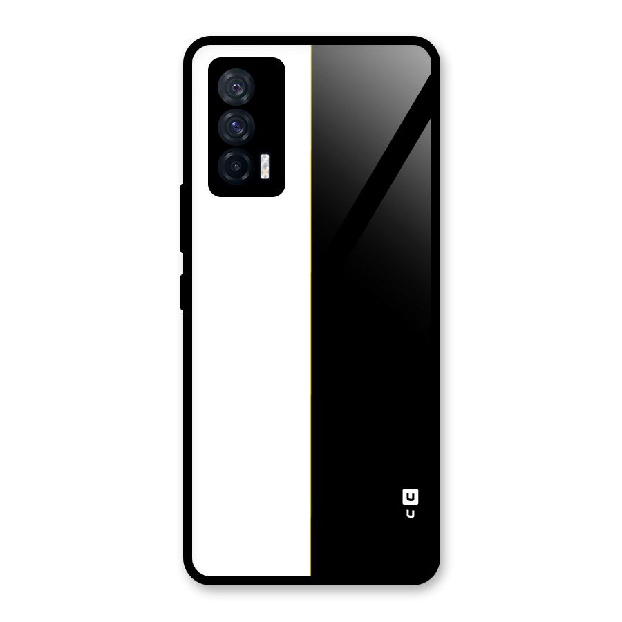 White Black Super Minimalistic Glass Back Case for Vivo iQOO 7 5G