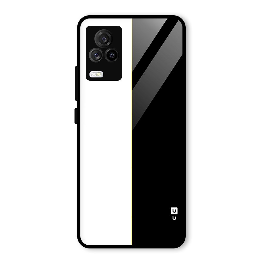 White Black Super Minimalistic Glass Back Case for Vivo iQOO 7 Legend 5G