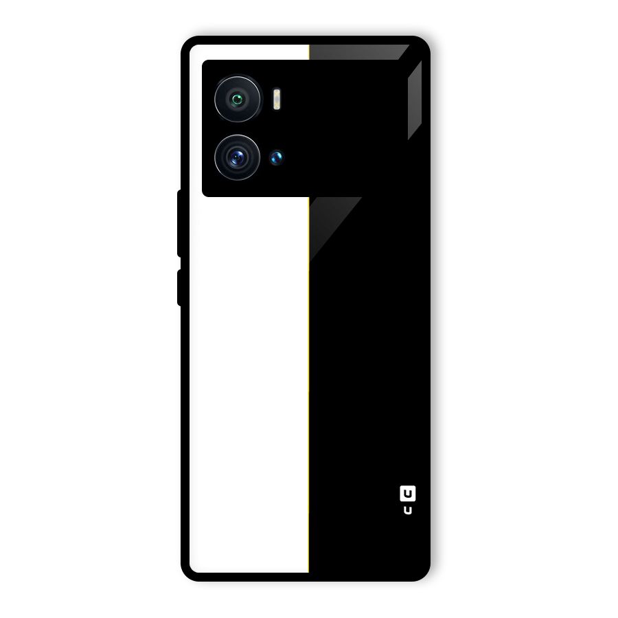 White Black Super Minimalistic Glass Back Case for Vivo iQOO 9 Pro