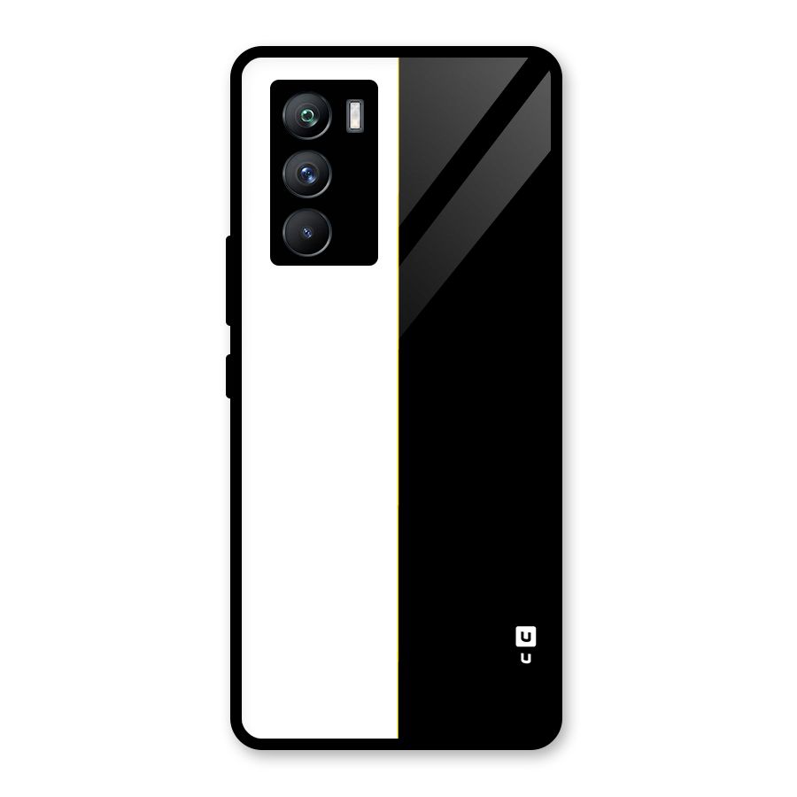 White Black Super Minimalistic Glass Back Case for Vivo iQOO 9 SE