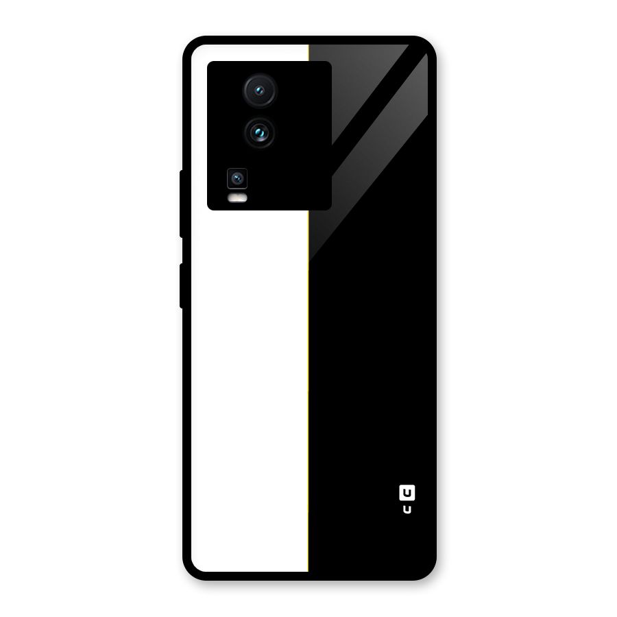 White Black Super Minimalistic Glass Back Case for Vivo iQOO Neo 7