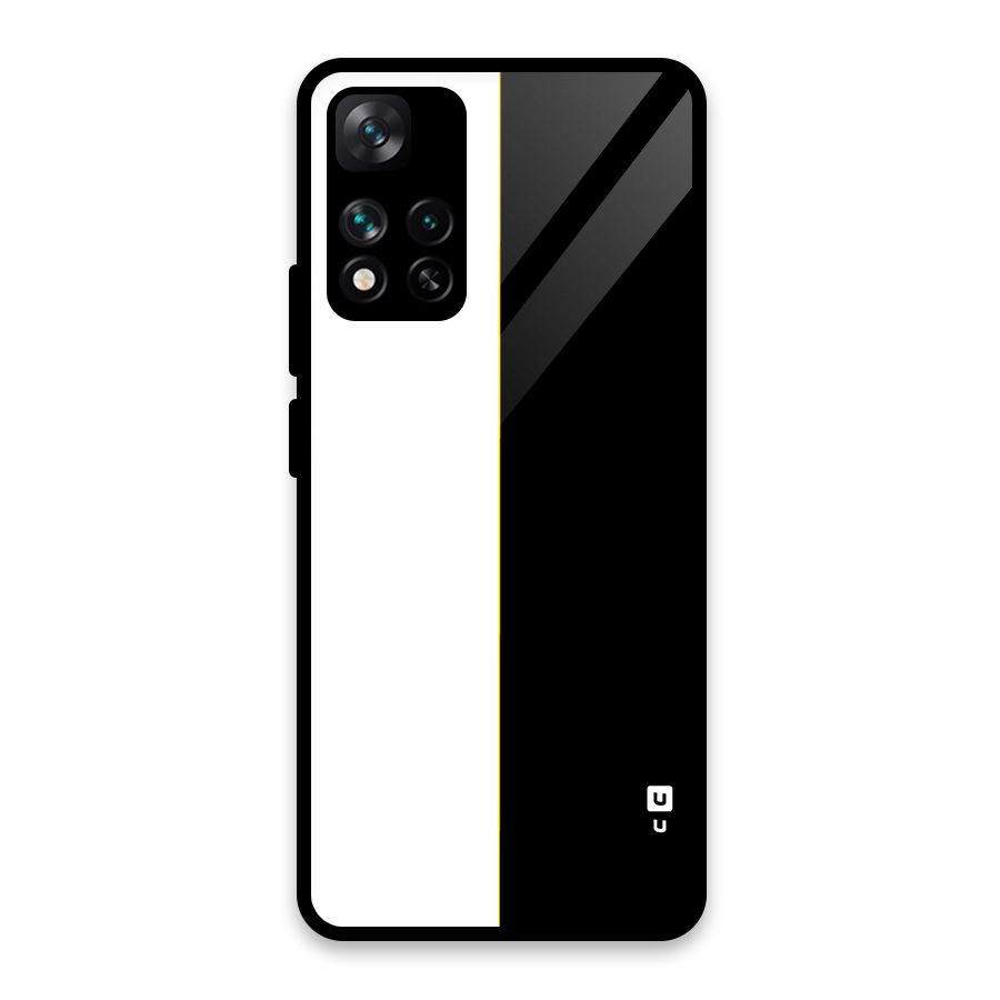 White Black Super Minimalistic Glass Back Case for Xiaomi 11i HyperCharge 5G