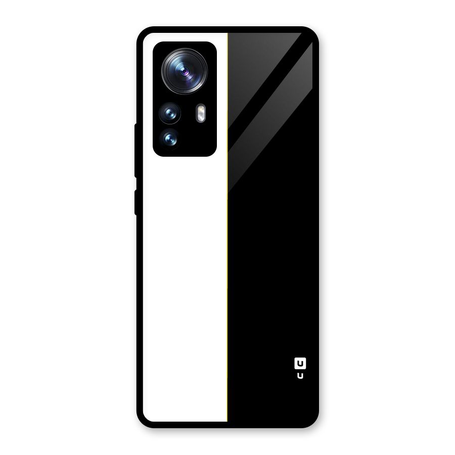 White Black Super Minimalistic Glass Back Case for Xiaomi 12 Pro