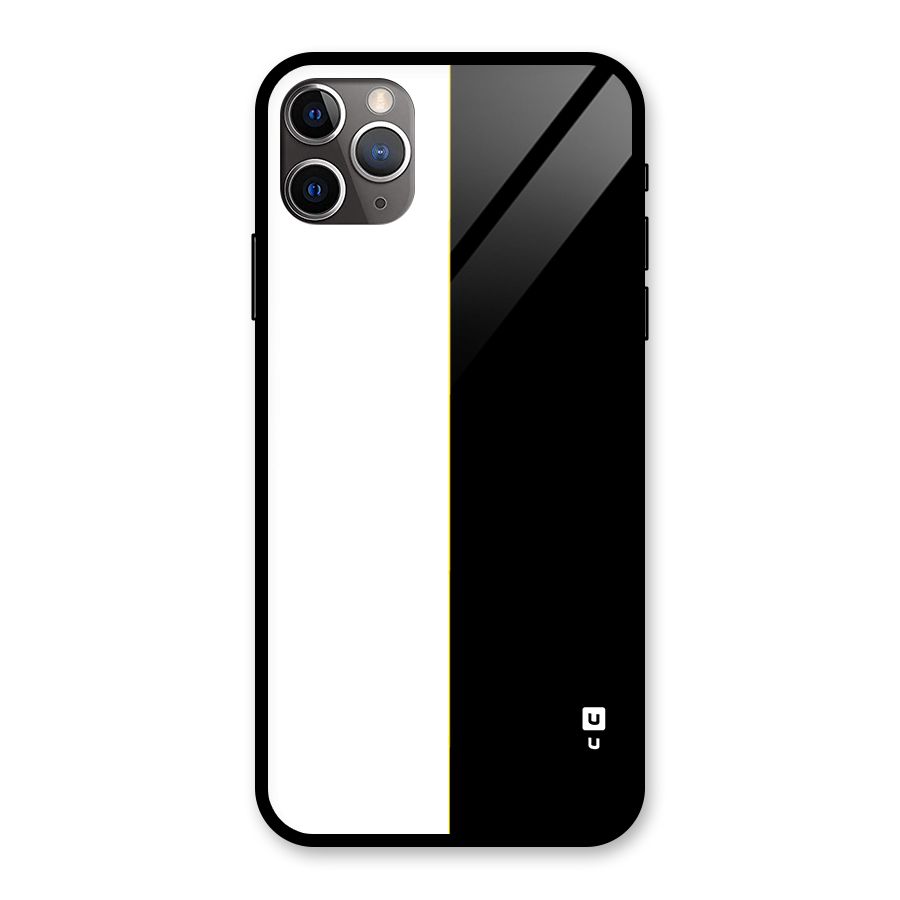 White Black Super Minimalistic Glass Back Case for iPhone 11 Pro Max