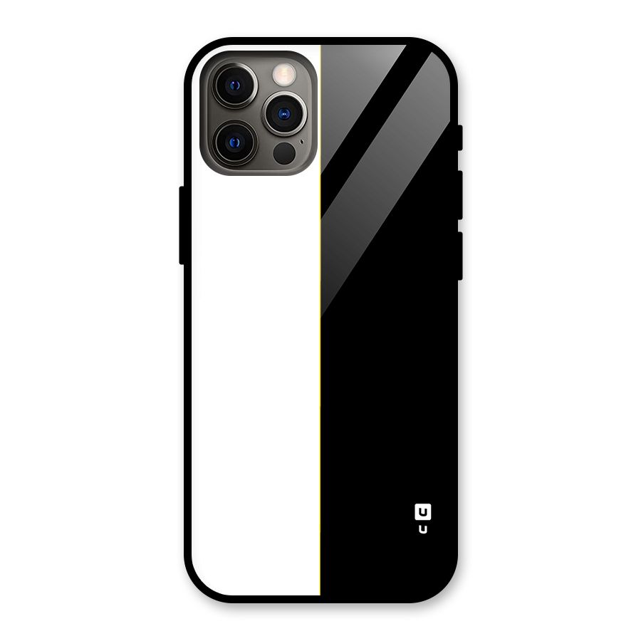 White Black Super Minimalistic Glass Back Case for iPhone 12 Pro
