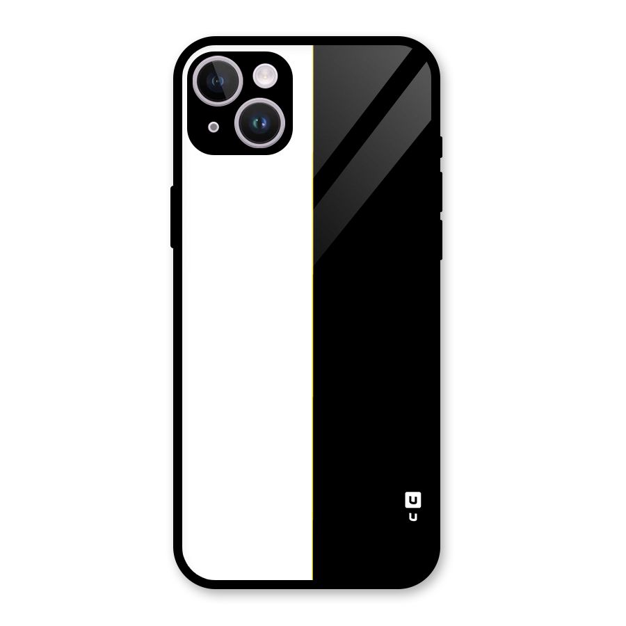 White Black Super Minimalistic Glass Back Case for iPhone 14 Plus