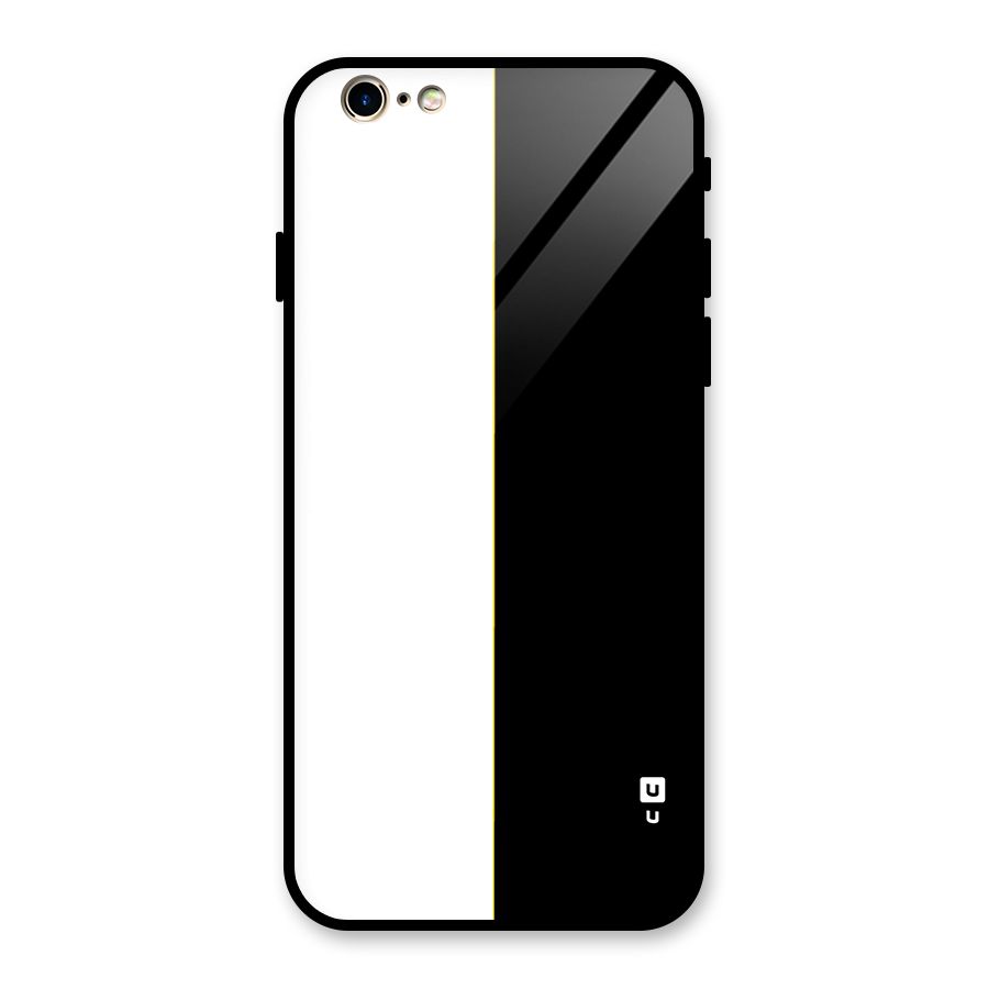 White Black Super Minimalistic Glass Back Case for iPhone 6 6S