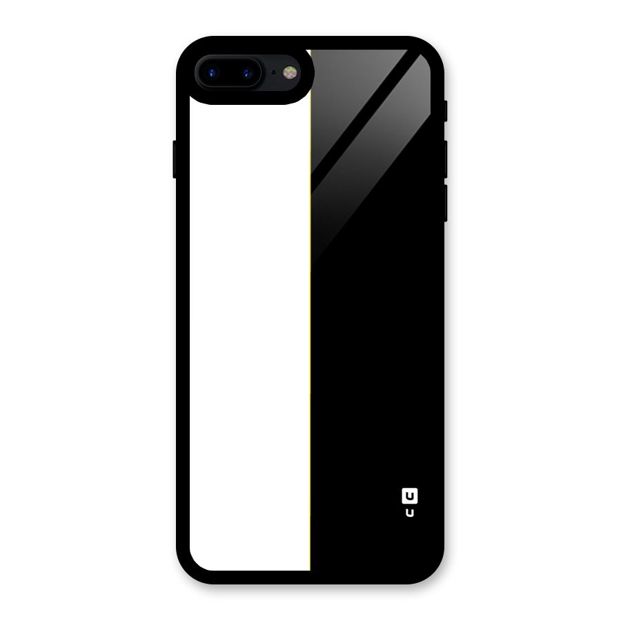 White Black Super Minimalistic Glass Back Case for iPhone 7 Plus