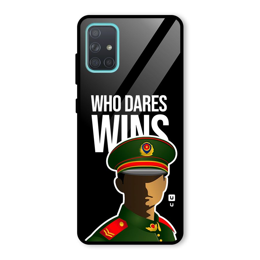 Who Dares Wins Glass Back Case for Galaxy A71