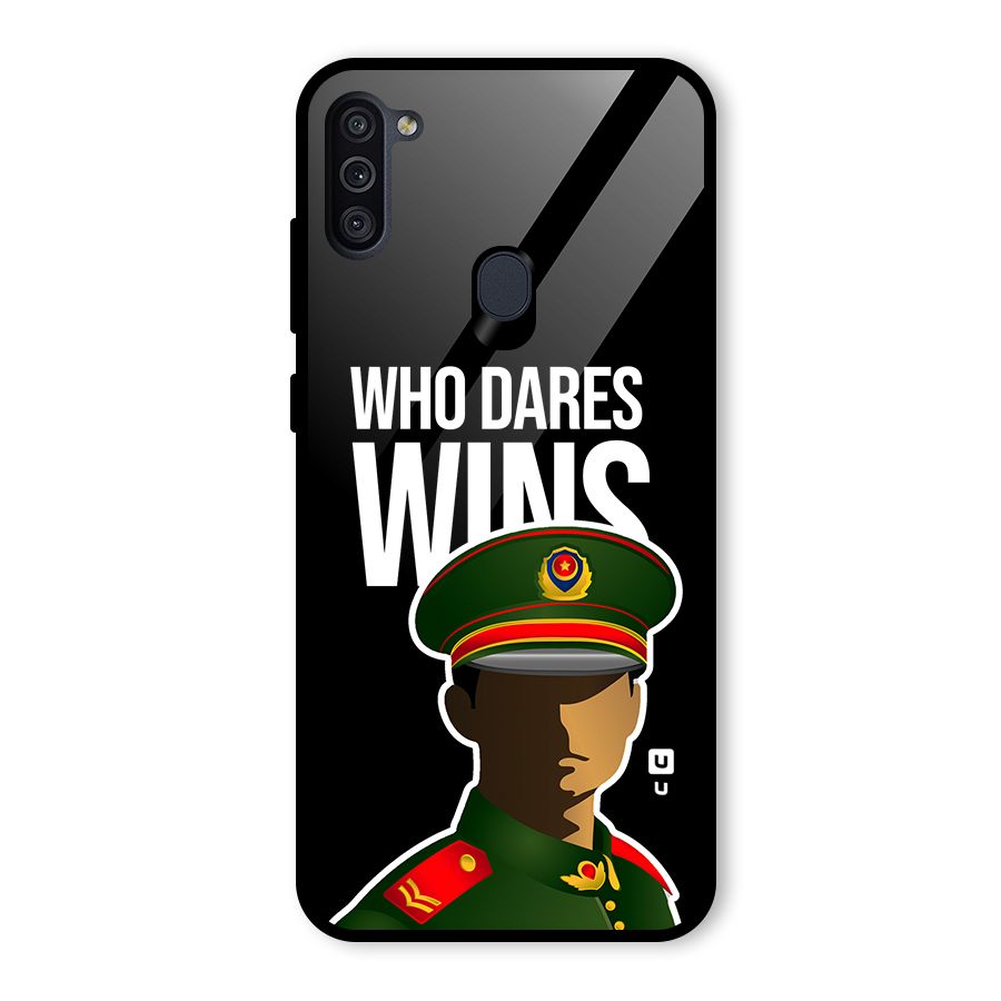 Who Dares Wins Glass Back Case for Galaxy M11