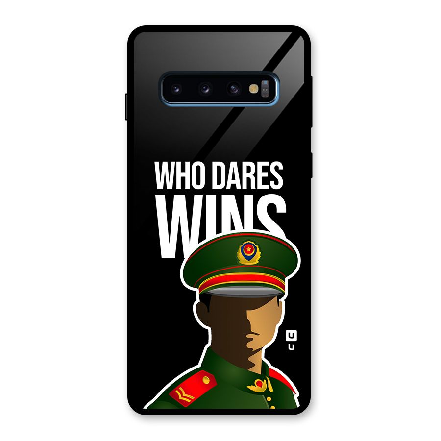 Who Dares Wins Glass Back Case for Galaxy S10