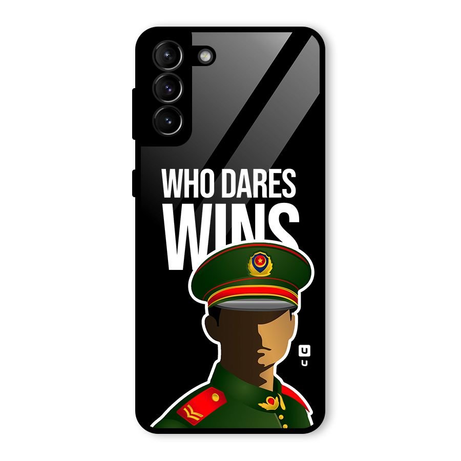 Who Dares Wins Glass Back Case for Galaxy S21 Plus