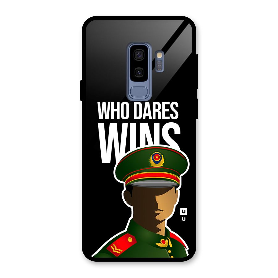 Who Dares Wins Glass Back Case for Galaxy S9 Plus