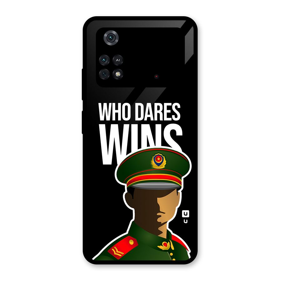 Who Dares Wins Glass Back Case for Poco M4 Pro 4G