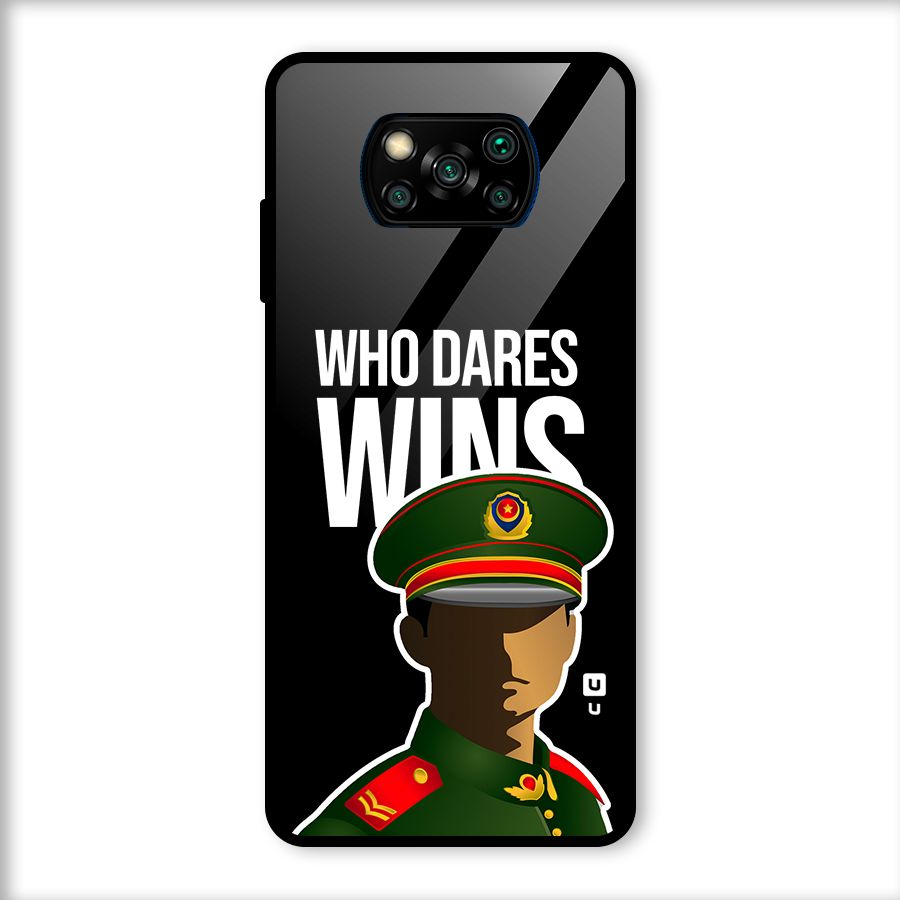 Who Dares Wins Glass Back Case for Poco X3
