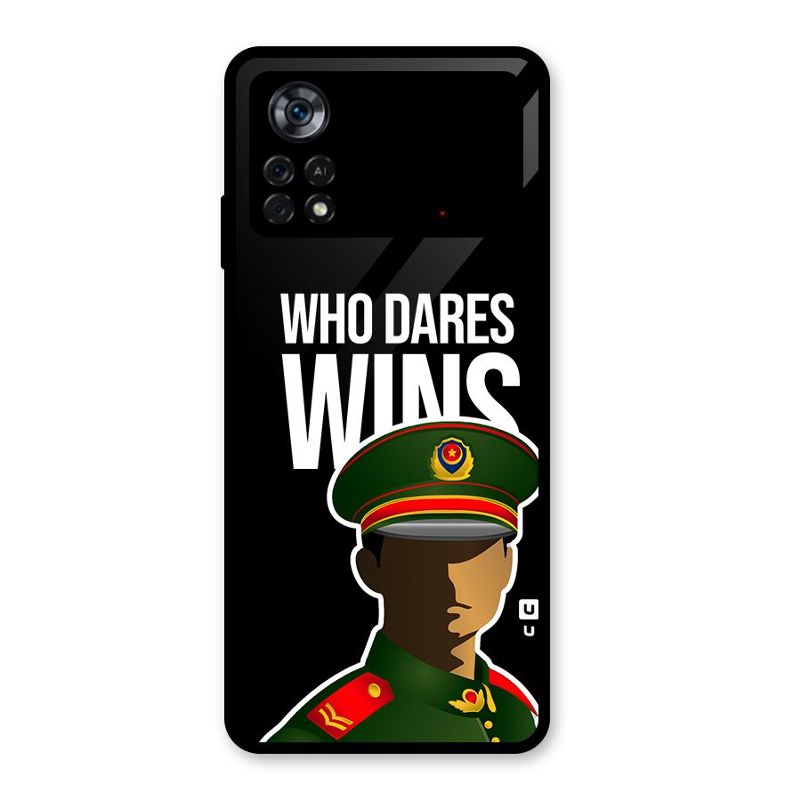 Who Dares Wins Glass Back Case for Poco X4 Pro 5G