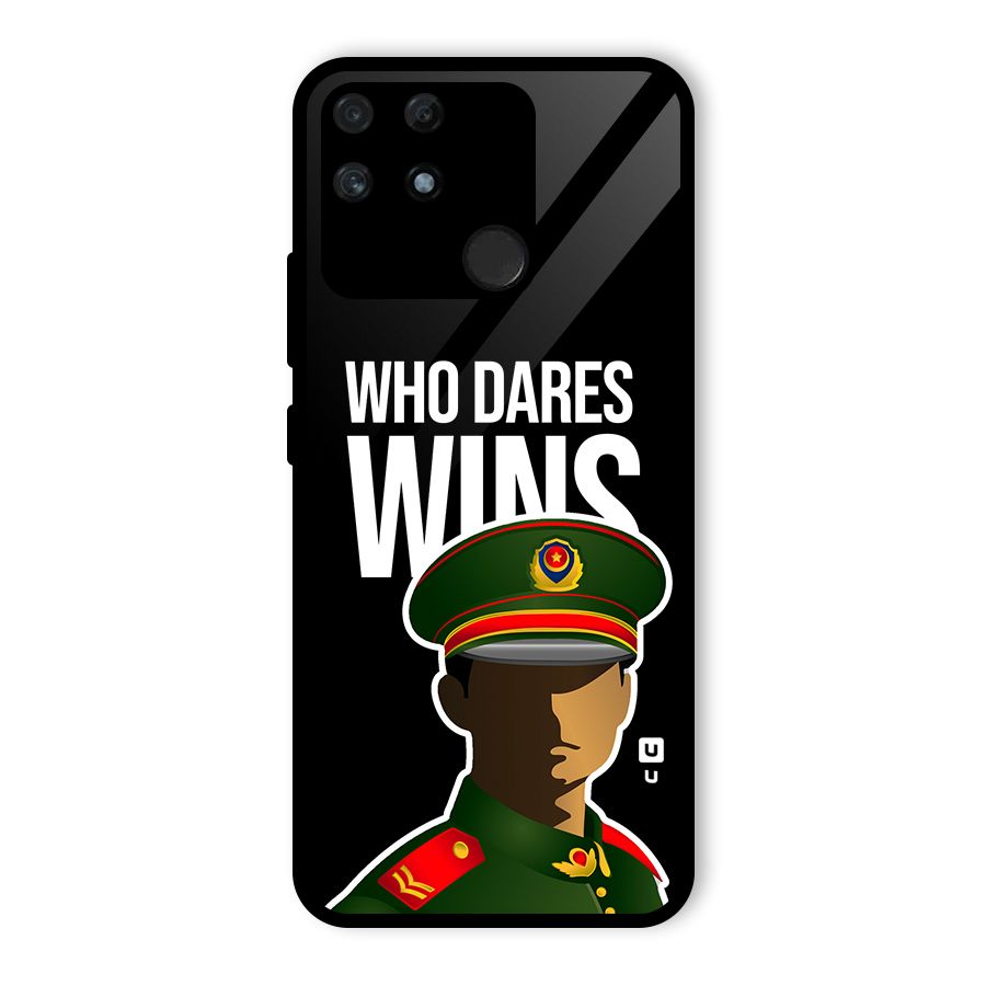 Who Dares Wins Glass Back Case for Realme Narzo 50A
