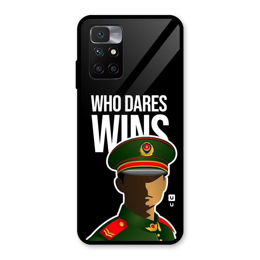 Who Dares Wins Glass Back Case for Redmi 10 Prime