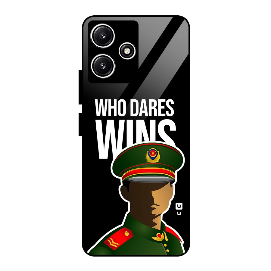 Who Dares Wins Glass Back Case for Redmi 12 5G
