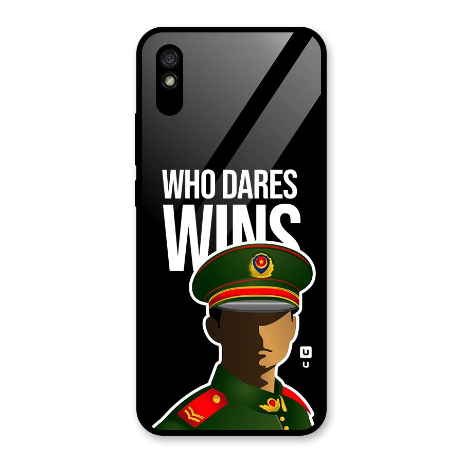 Who Dares Wins Glass Back Case for Redmi 9A