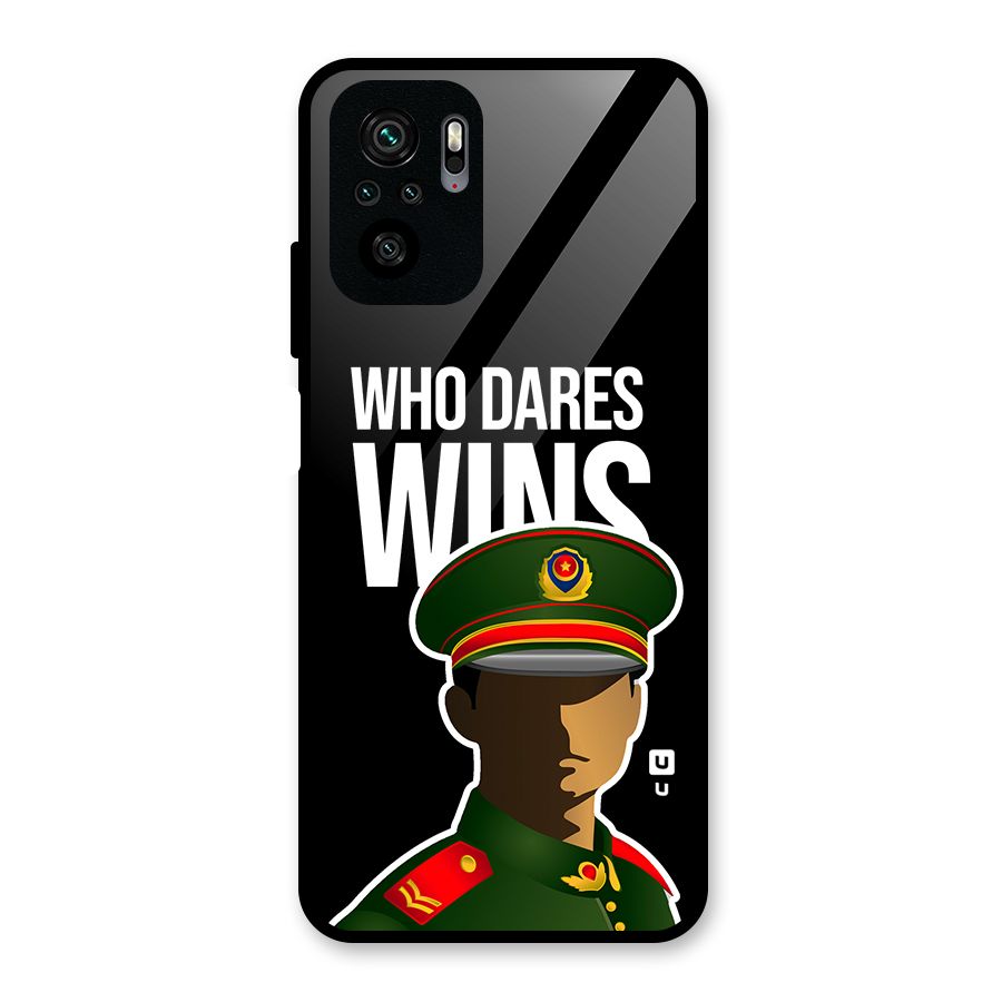 Who Dares Wins Glass Back Case for Redmi Note 10S