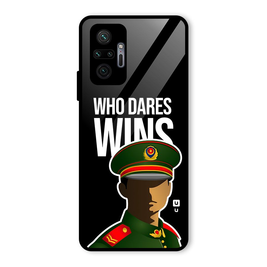 Who Dares Wins Glass Back Case for Redmi Note 10 Pro