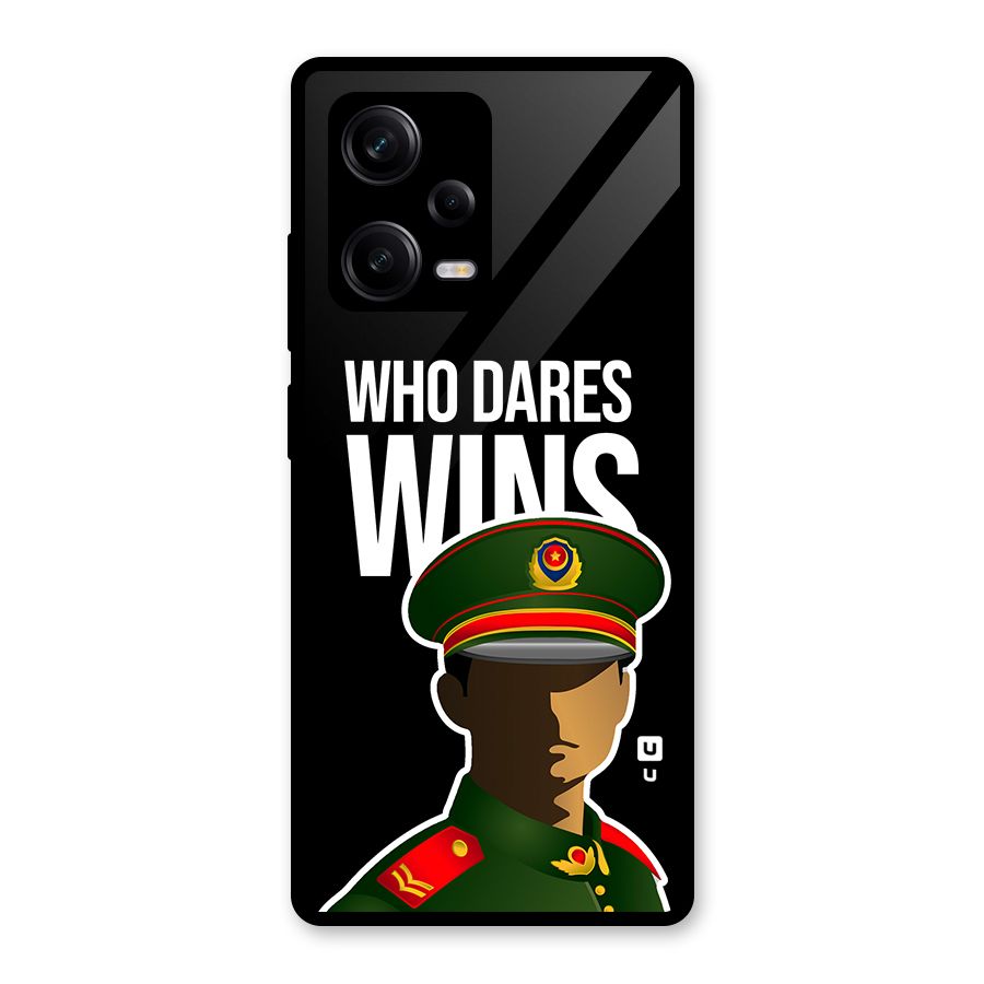 Who Dares Wins Glass Back Case for Redmi Note 12 Pro