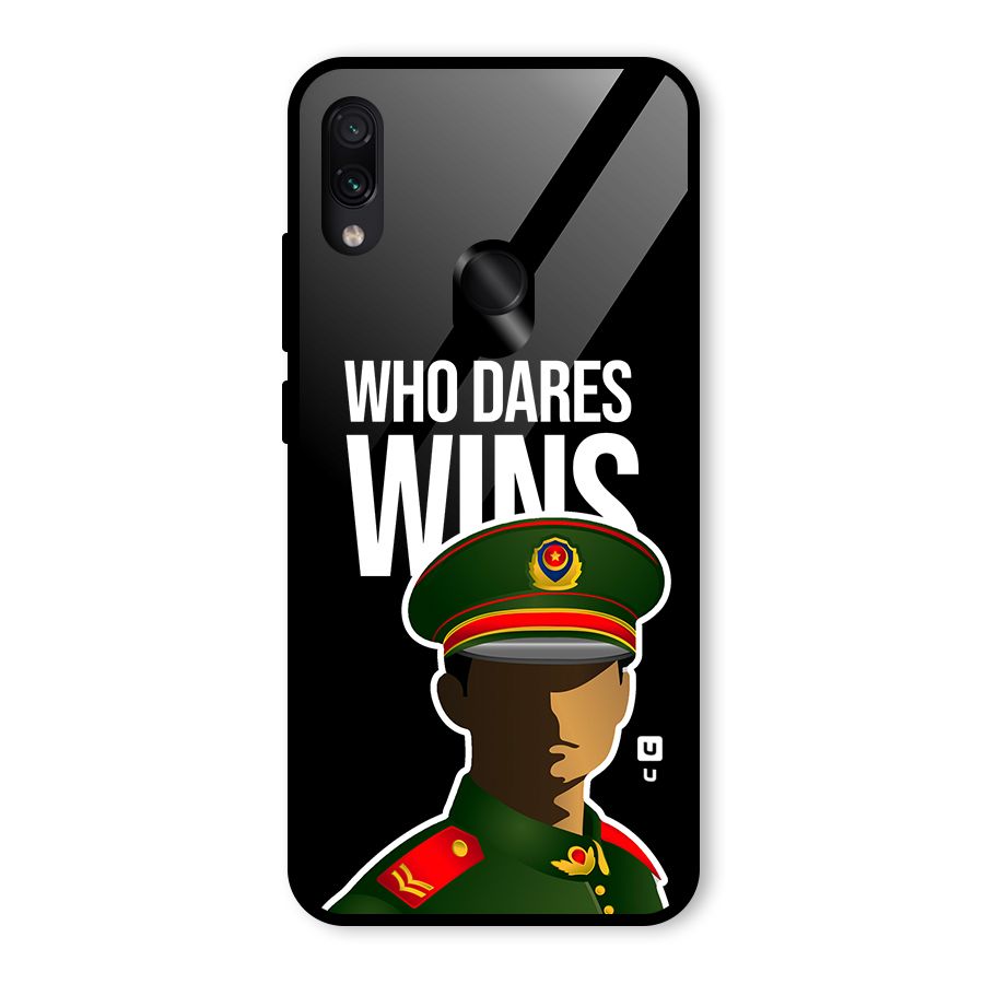 Who Dares Wins Glass Back Case for Redmi Note 7 Pro