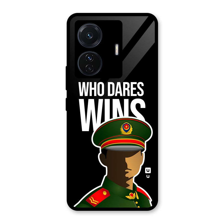 Who Dares Wins Glass Back Case for Vivo T1 Pro