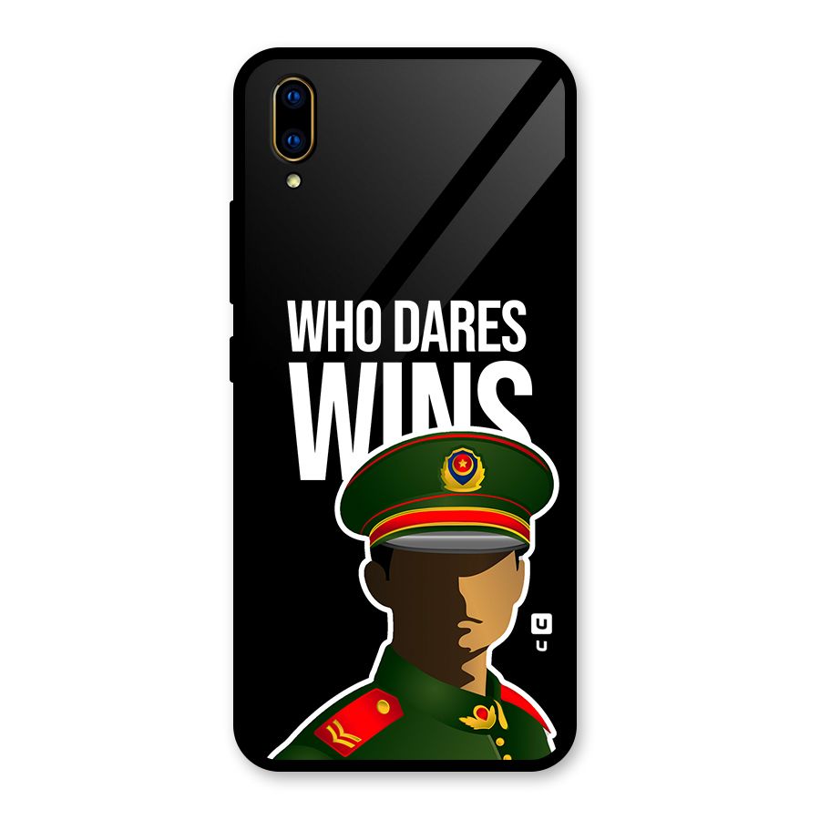 Who Dares Wins Glass Back Case for Vivo V11 Pro