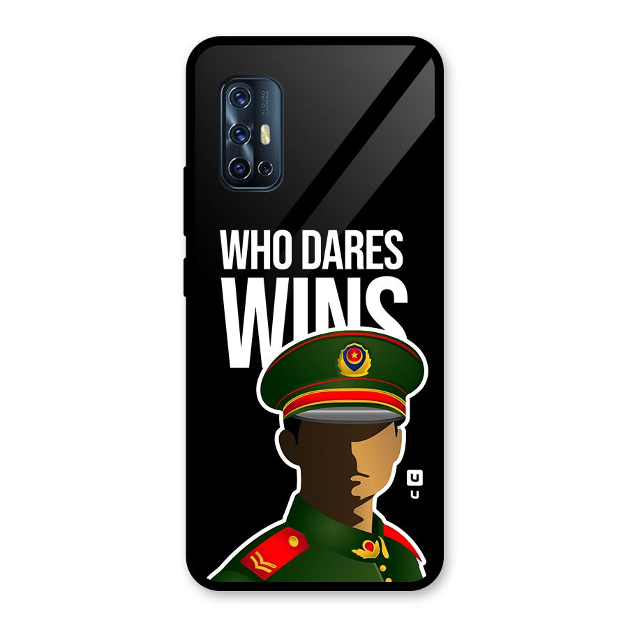 Who Dares Wins Glass Back Case for Vivo V17