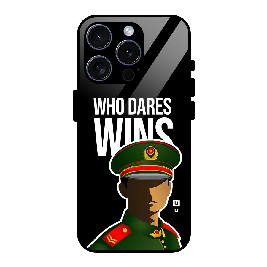 Who Dares Wins Glass Back Case for iPhone 15 Pro