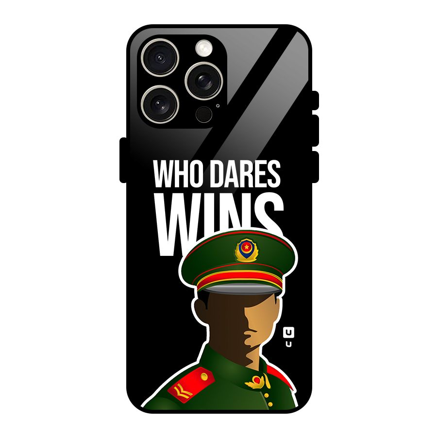Who Dares Wins Glass Back Case for iPhone 15 Pro Max