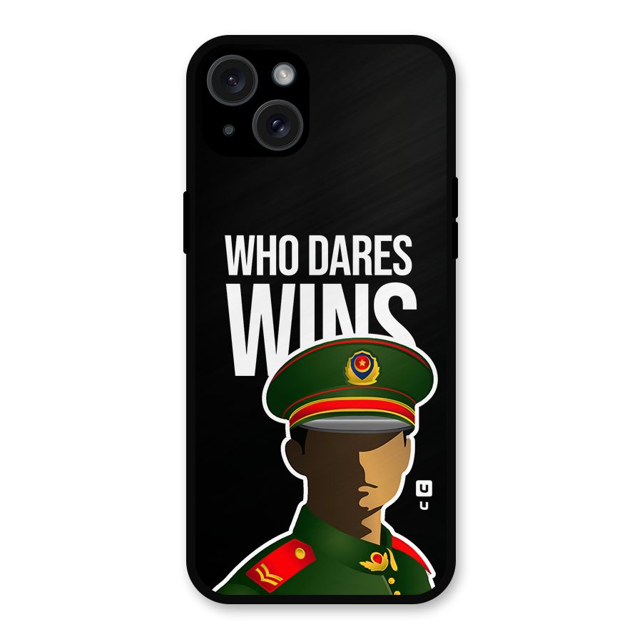Who Dares Wins Metal Back Case for iPhone 15 Plus