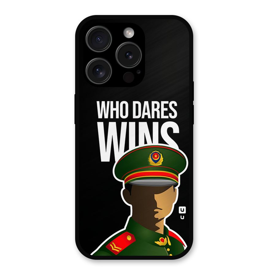 Who Dares Wins Metal Back Case for iPhone 15 Pro