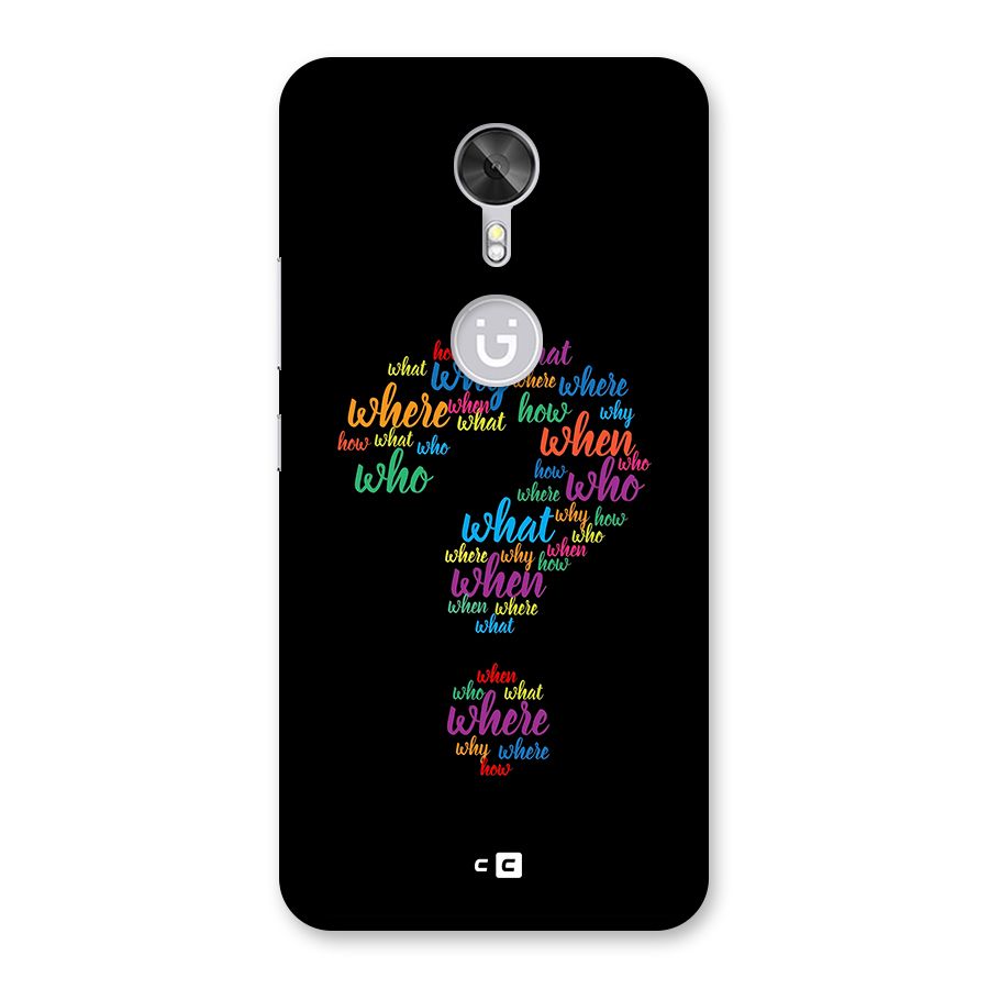 Why When Where How Back Case for Gionee A1