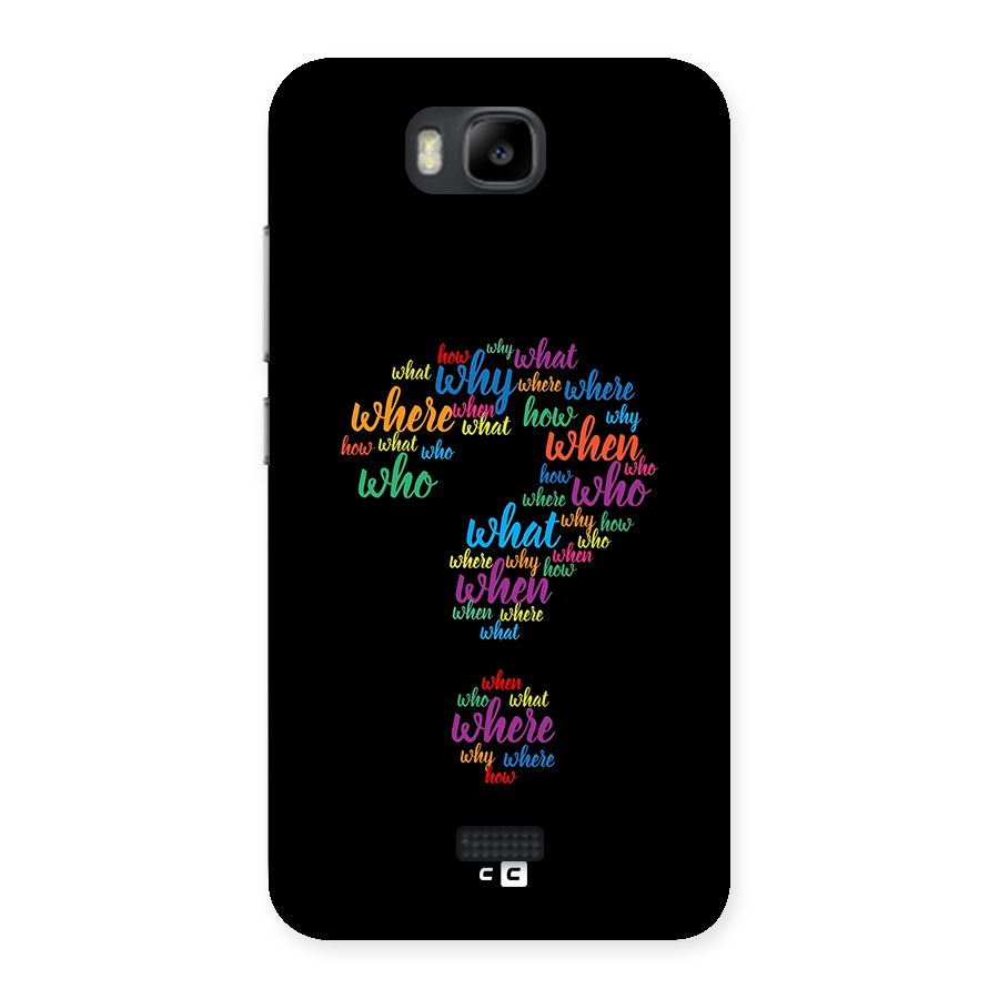 Why When Where How Back Case for Honor Bee