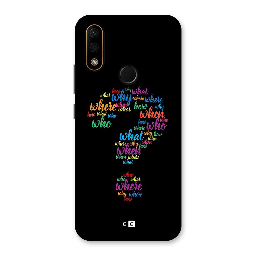 Why When Where How Back Case for Lenovo A6 Note