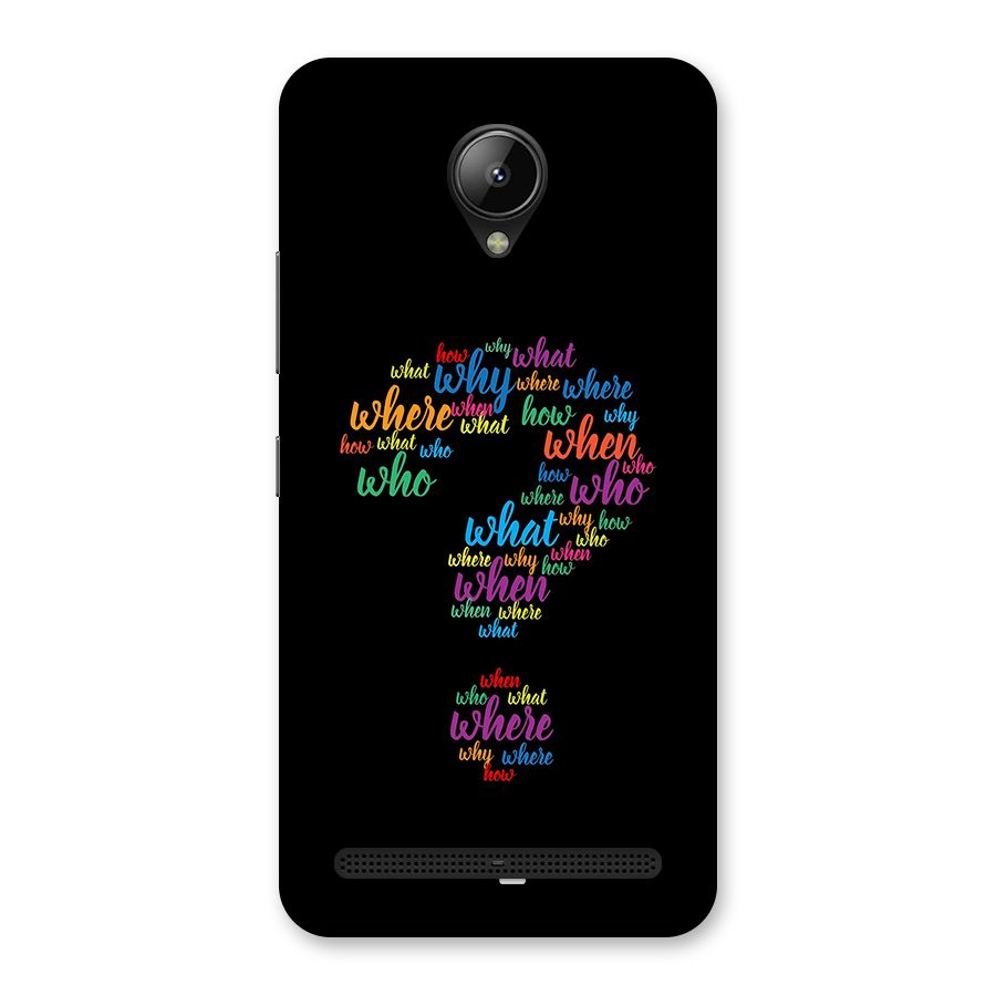 Why When Where How Back Case for Lenovo C2