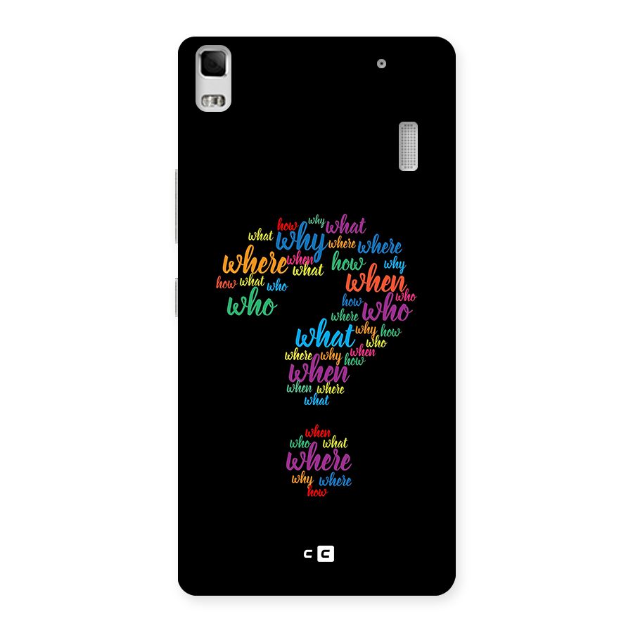 Why When Where How Back Case for Lenovo K3 Note