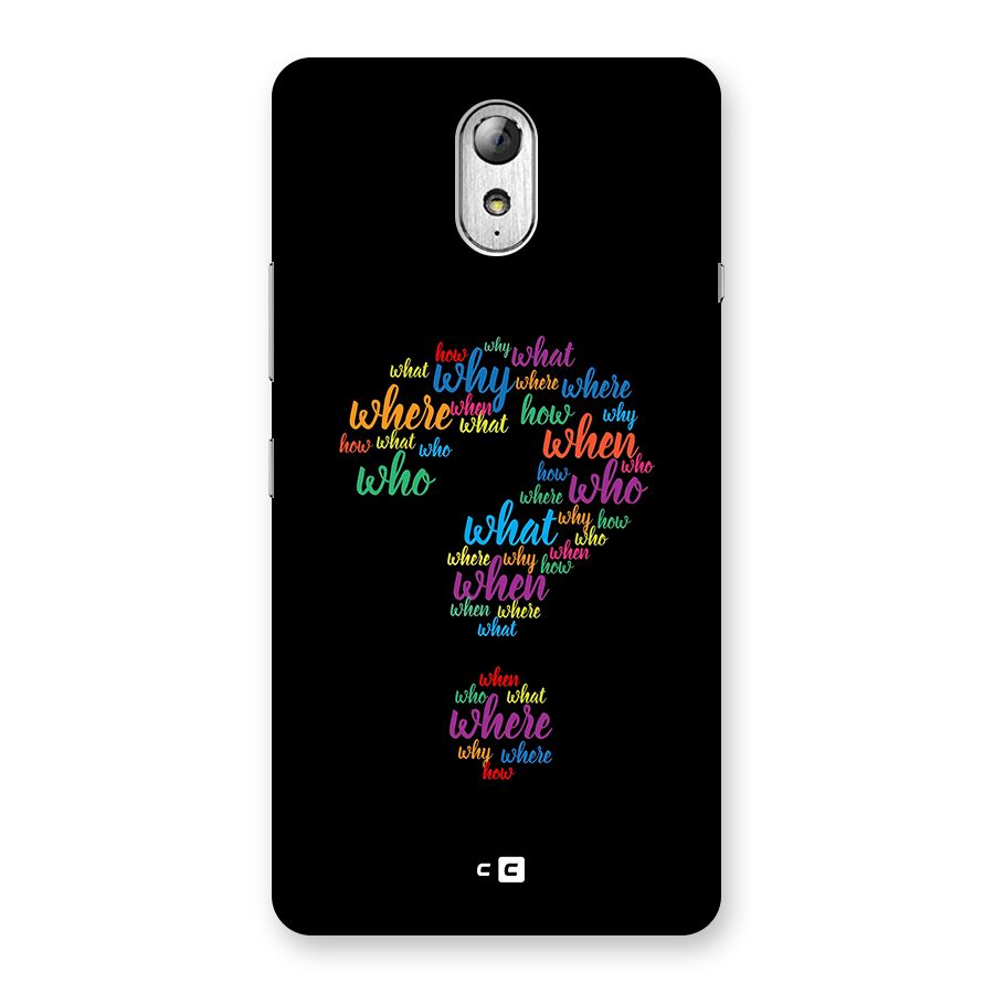 Why When Where How Back Case for Lenovo Vibe P1M