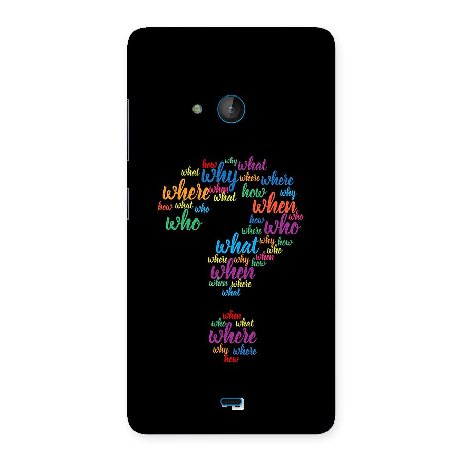 Why When Where How Back Case for Lumia 540