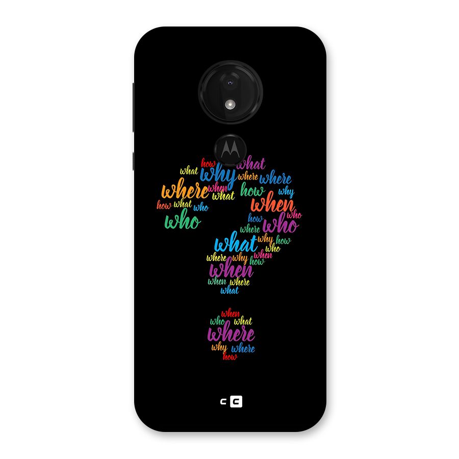 Why When Where How Back Case for Moto G7 Power