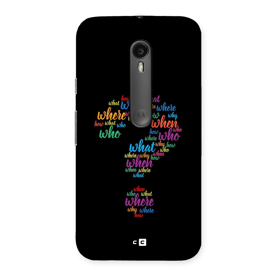 Why When Where How Back Case for Moto G Turbo