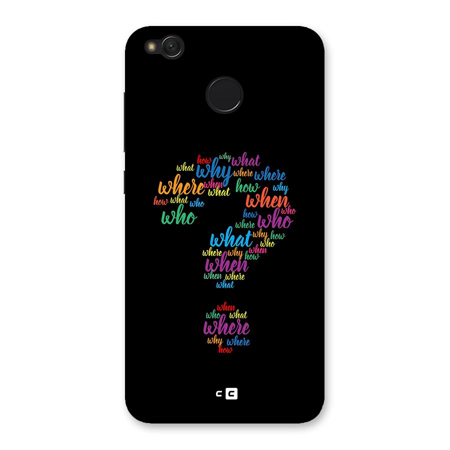 Why When Where How Back Case for Redmi 4