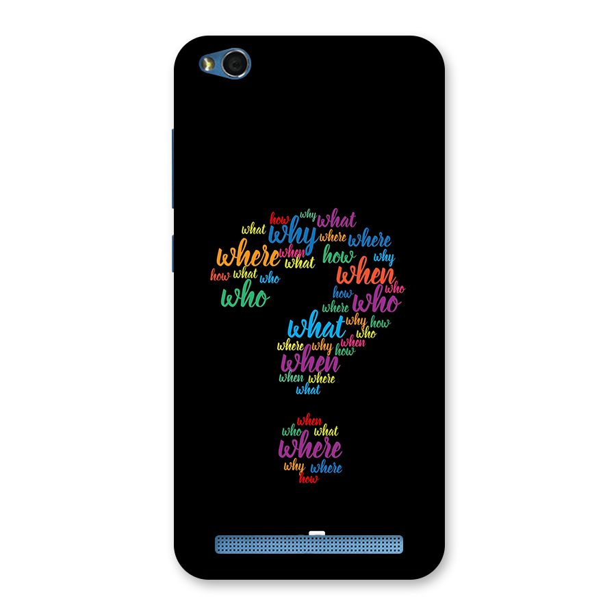 Why When Where How Back Case for Redmi 5A