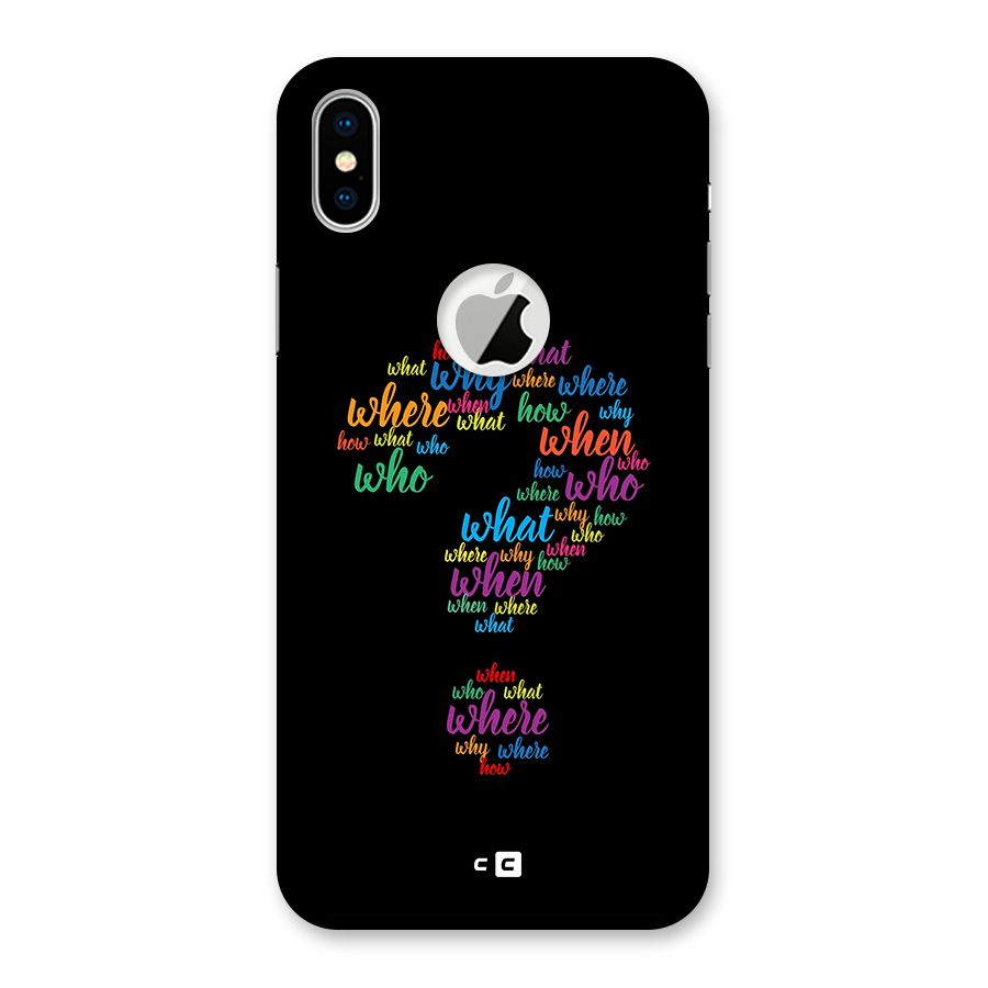 Why When Where How Back Case for iPhone X Logo Cut